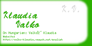 klaudia valko business card